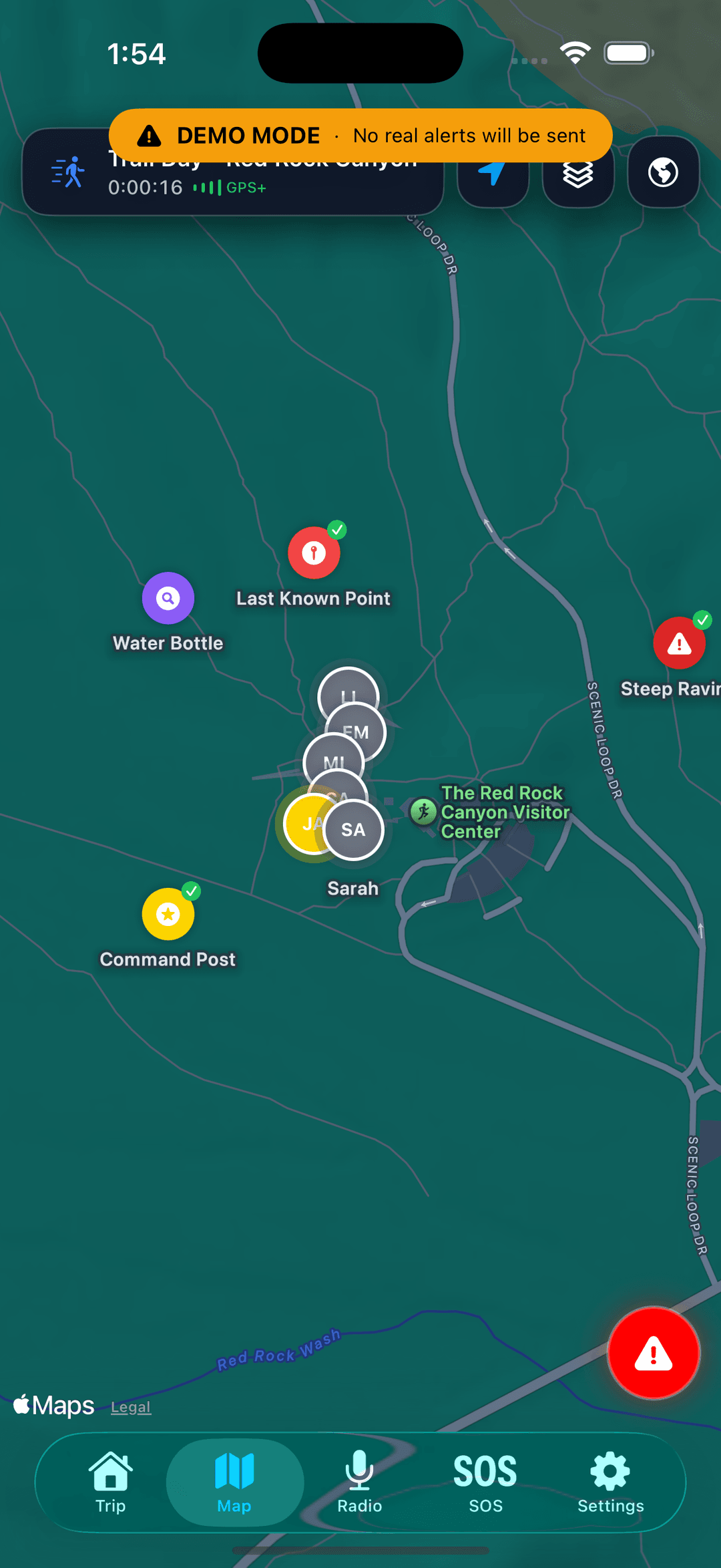RANKAN map view with group locations
